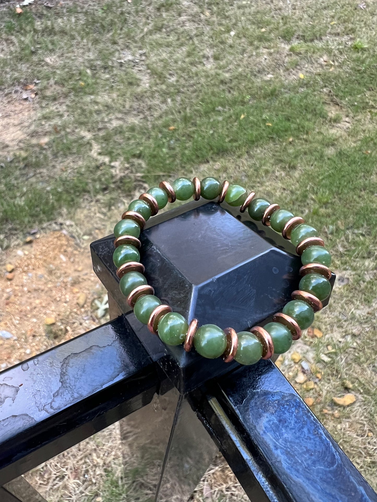 Jade and Copper Bracelet