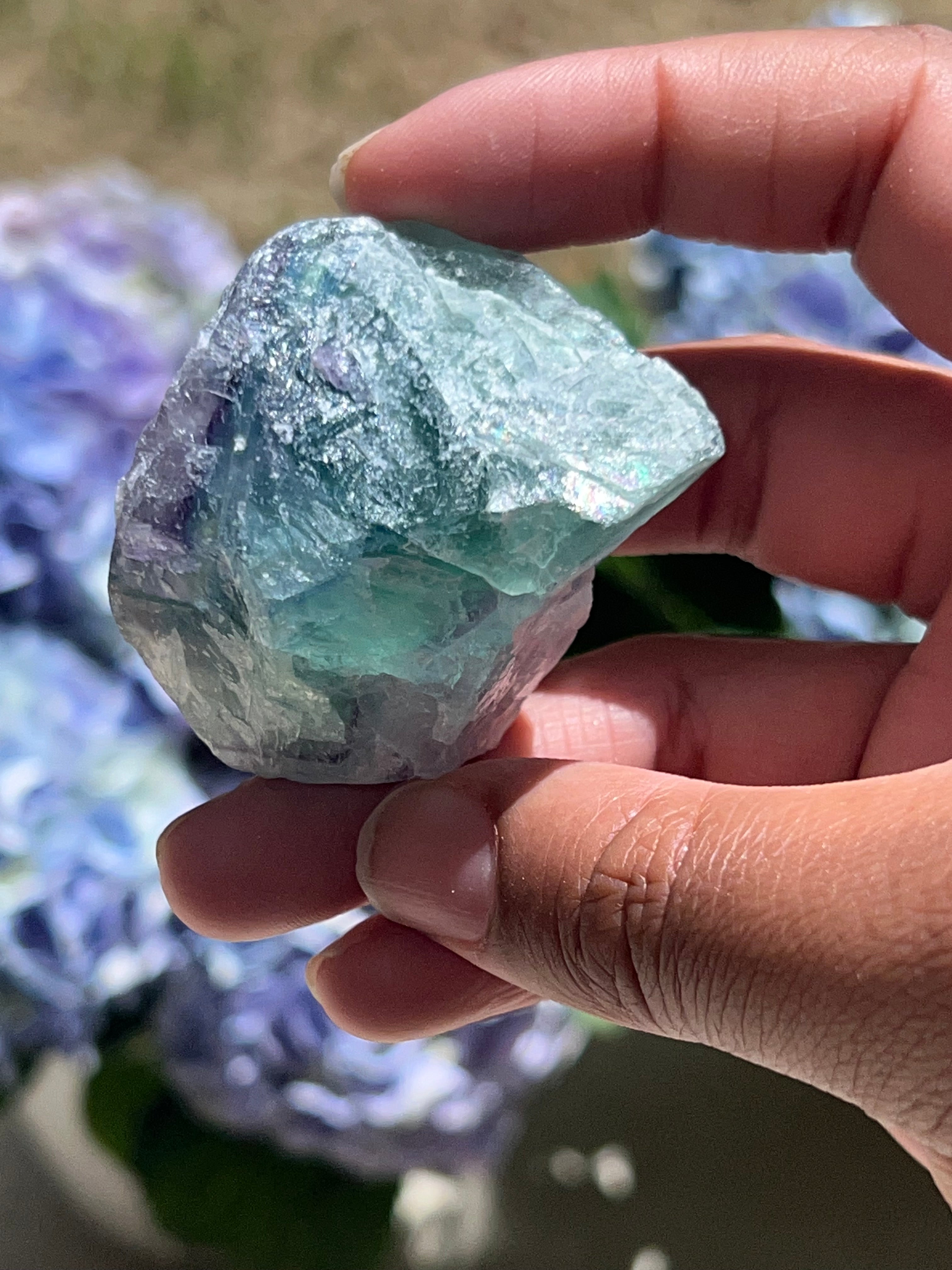 Raw Rainbow Flourite