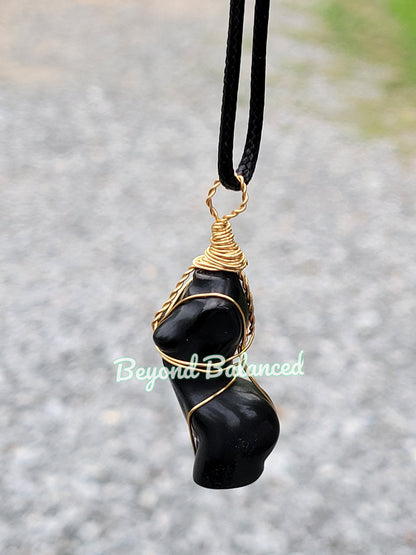 Black Obsidian Goddess Necklace
